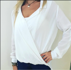 Sisters White V-Neck Top by Sisters